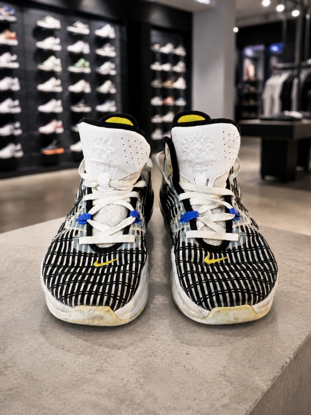 Nike LeBron Black, White & Yellow Basketball Sneakers